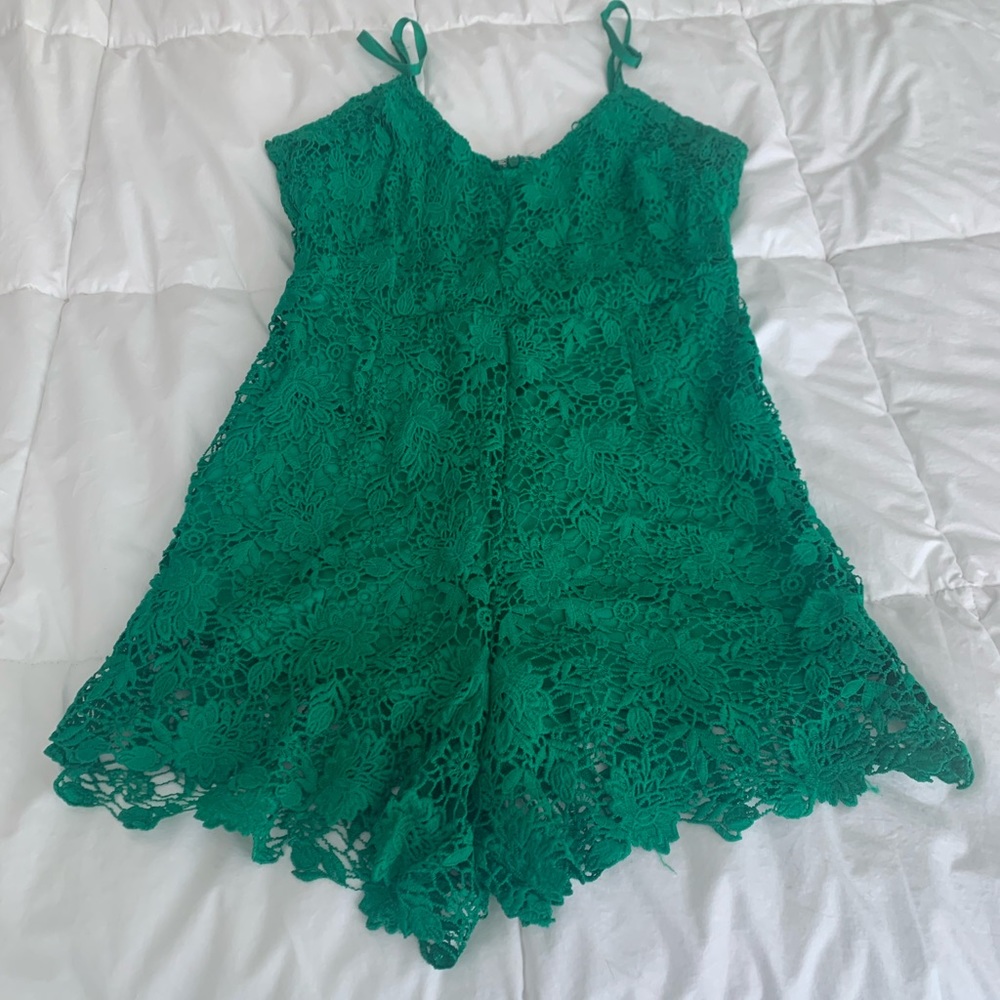 Jack by BB Dakota emerald green romper. Never worn.